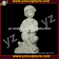 outdoor decoration hand carved white marble child statue